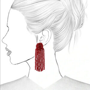 🆕Burgundy Beaded Tassels Earrings🆕